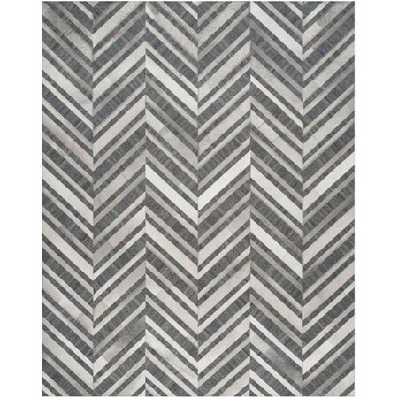 Safavieh 8 x 10 ft. Studio Leather Hand Woven Large Rectangle Area Rug Ivory & Dark Grey STL223A-8
